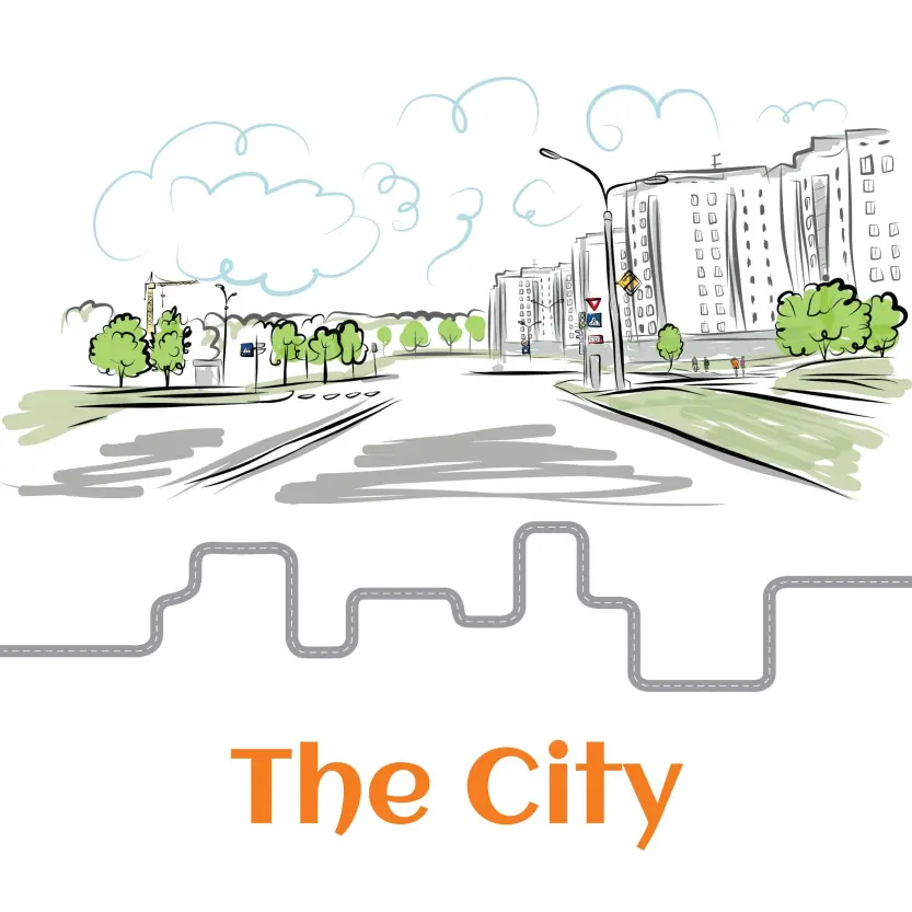 The City Vector Art Graphics