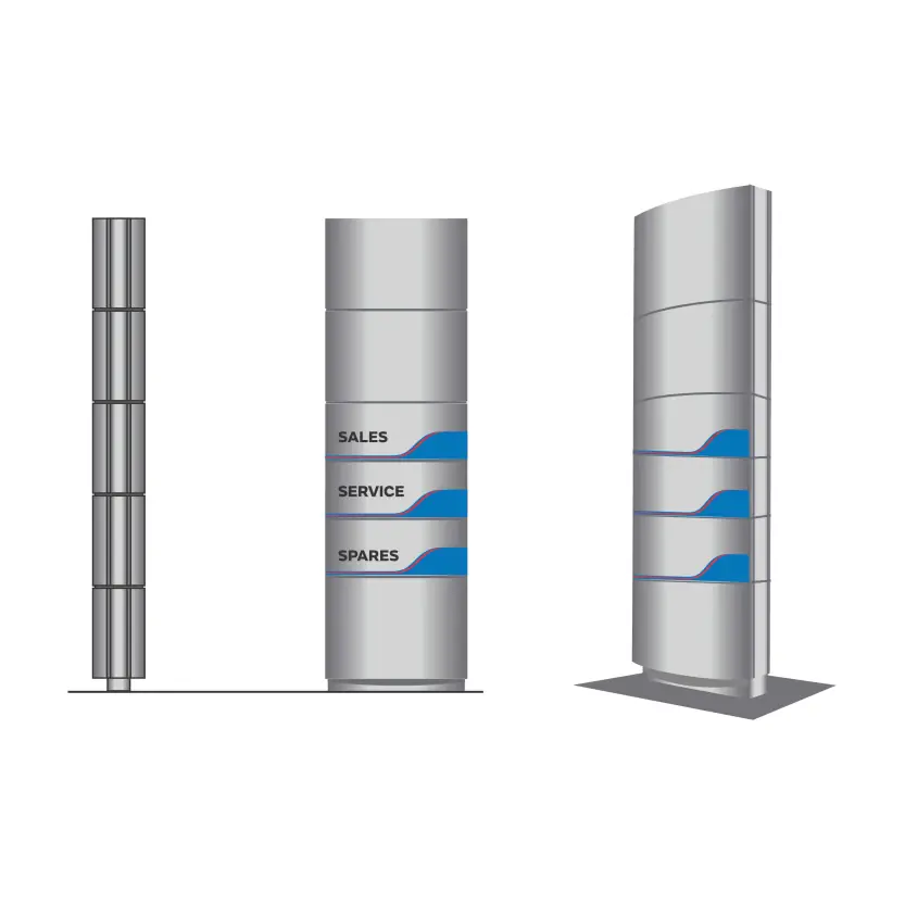 Sign outside a petrol station at highly visible 3d vector art