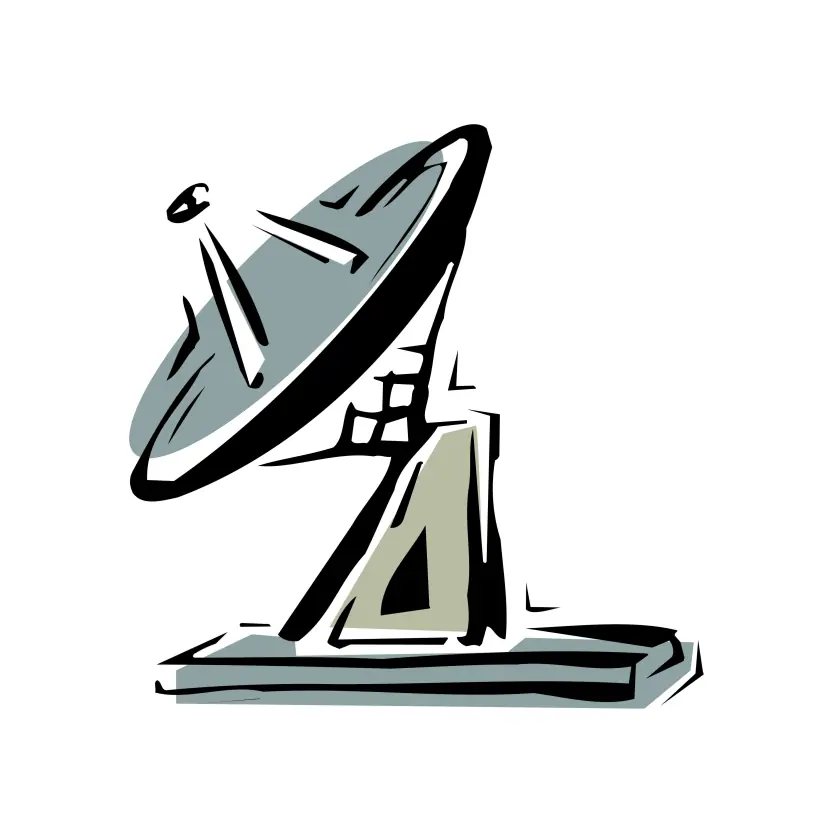 Satellite Dish Antenna Receiver Illustration for Cosmos Exploration