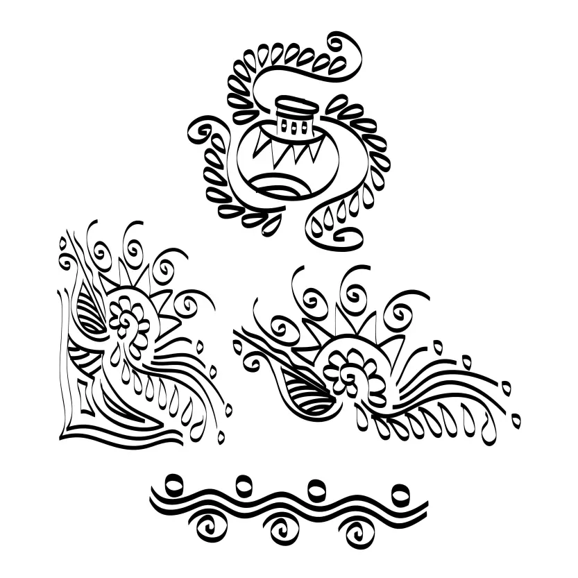 Hand Drawn Wave Design for Pohela Boishakh Artwork