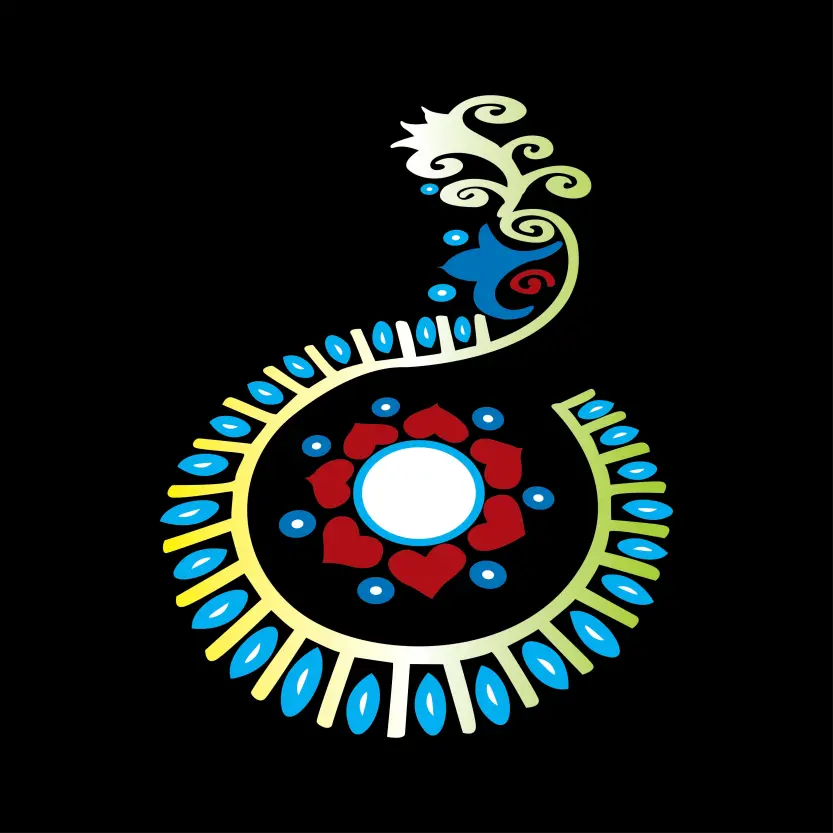 Ornate Abstract Pattern Beautiful Folkloric Indian Paisley Swirl  Nature Inspired Design Element Ethnic Motif Floral Style Vector Illustration