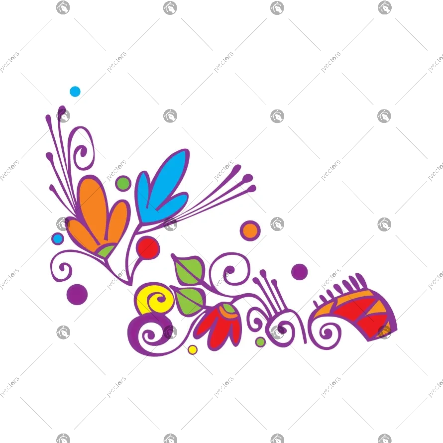 Boishakhi Colorful Alpona Design Vector