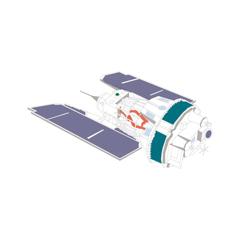 Vector Illustration of Earth Orbit Satellite