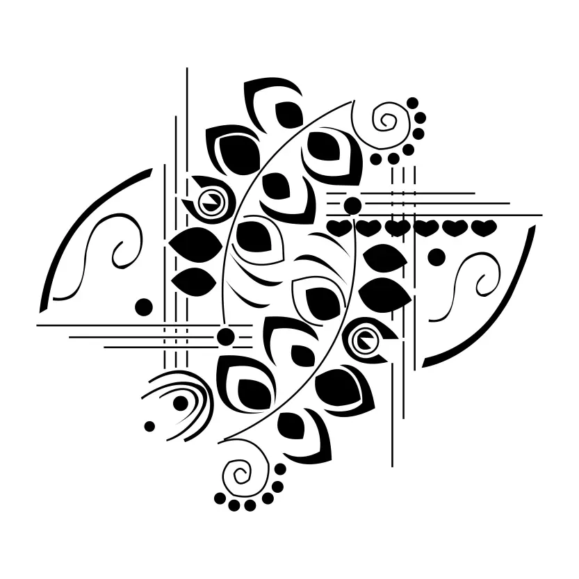 Vintage Baroque Scroll Ornament Engraving Border Floral Retro Pattern in Antique Style Vector Graphic