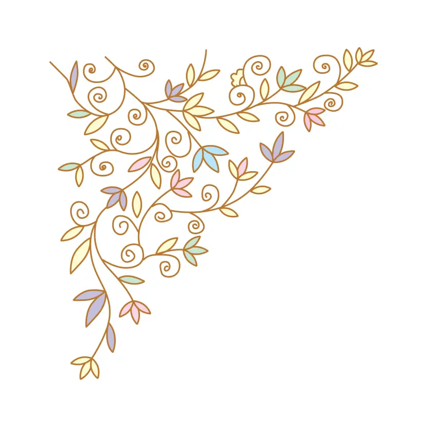 Art Nouveau Floral Corner Decorative Element Vector Graphic