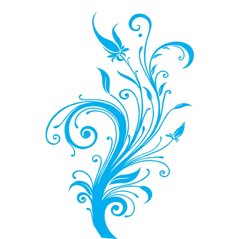 Winter Floral Ornament with Snowflakes Vector Graphic