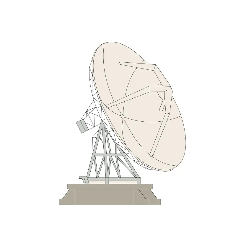 Polygonal Radar Antenna Space Defense Abstract Technology Concept