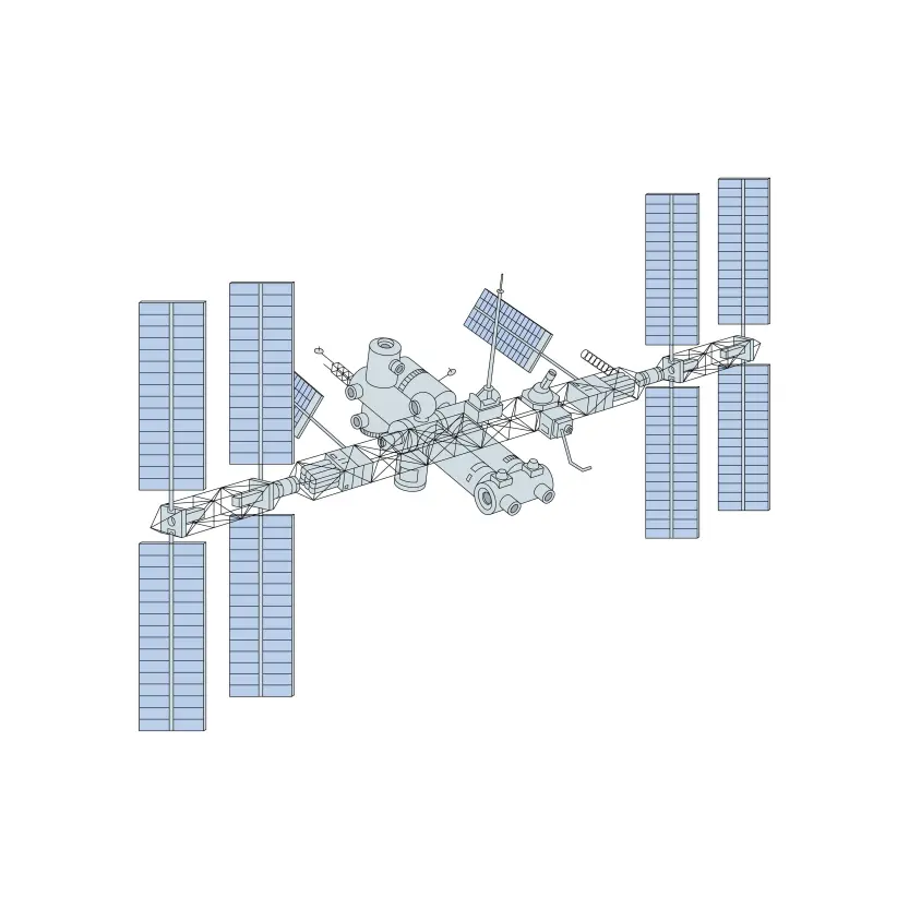 International Space Station Vector Illustration
