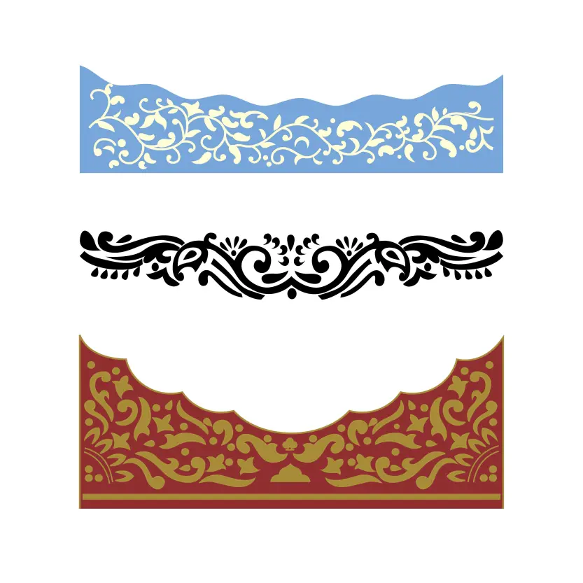 Colorful Floral Corner Border Design Vector Graphic