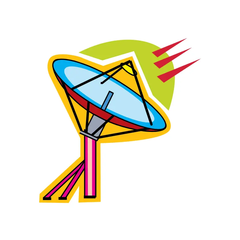 Satellite Dish Illustration Vector Graphic