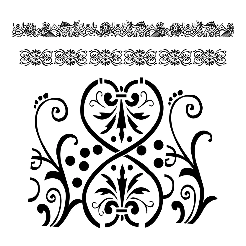 Floral Vintage Ornaments Pattern Illustrator Collection Vector Design