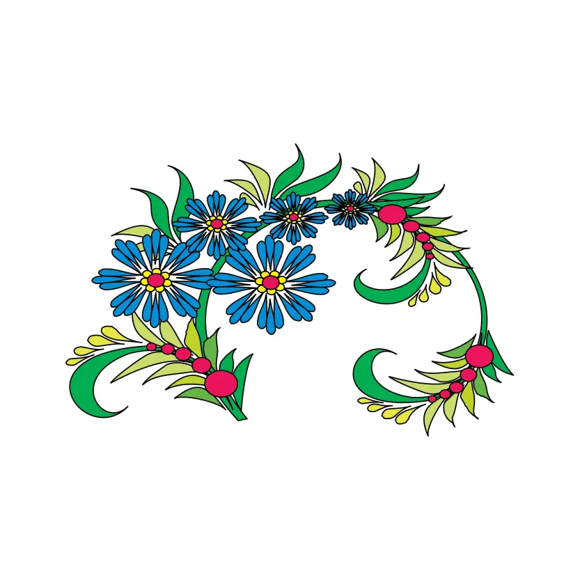 Decorative Element with Mexican Talavera Pattern Vector Graphic
