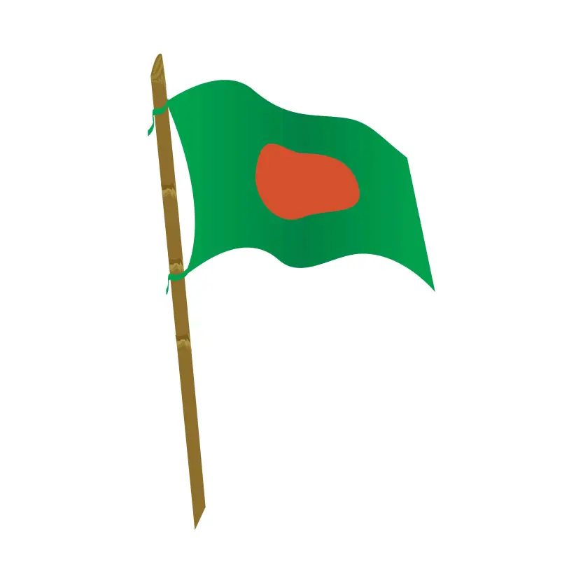 Flag of Bangladesh Flying Flag Logo Vector