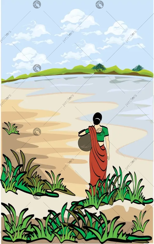 Village Background Illustration a Beautiful Village with Farmlands Trees in the Background Meadows and with Mountains in the background