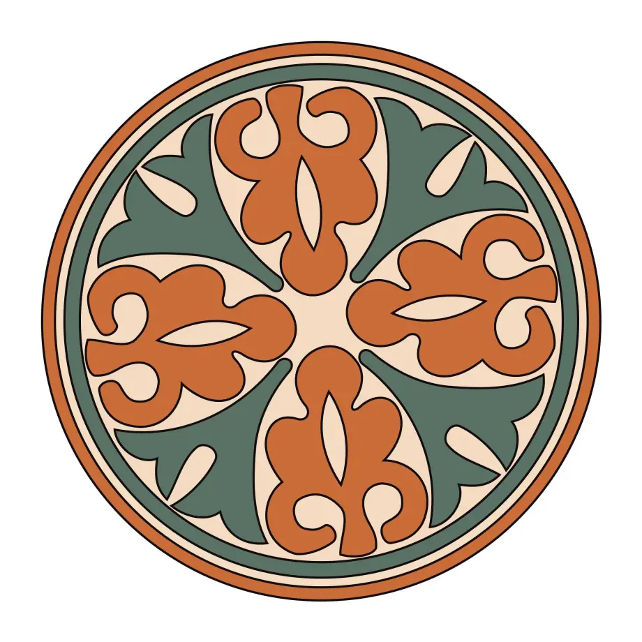 Ceramic plate vector drawing: Ready-made stock illustration