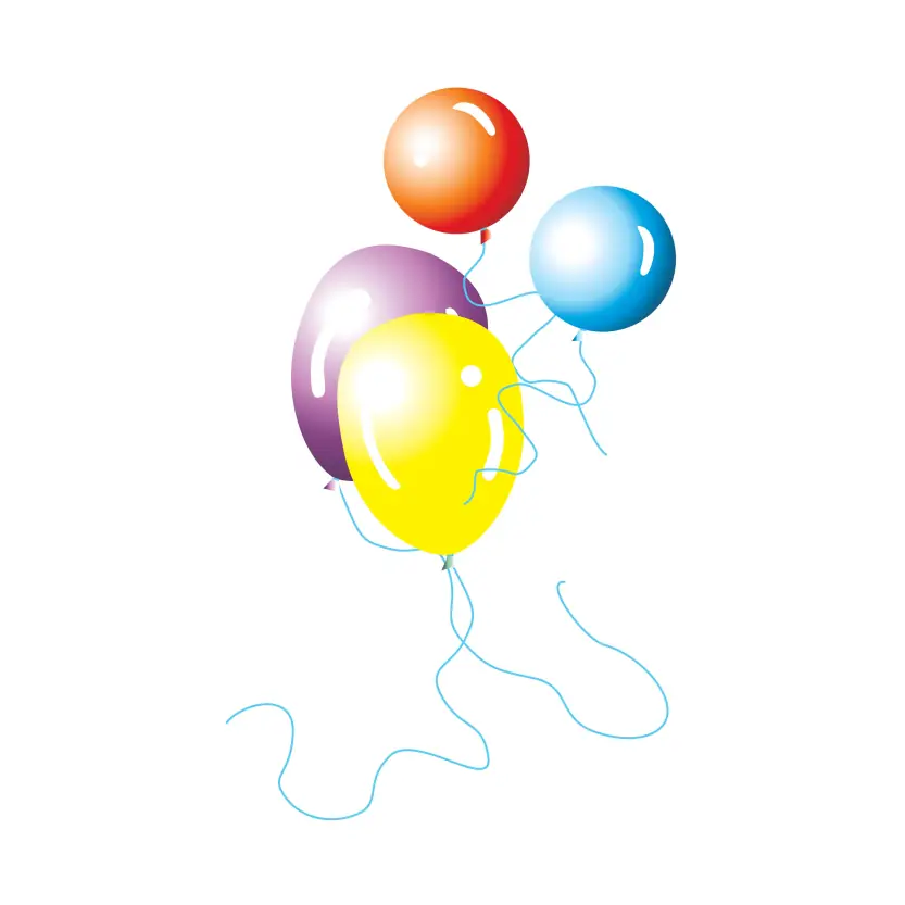 Colorful Balloons in the Sky Vector Illustration