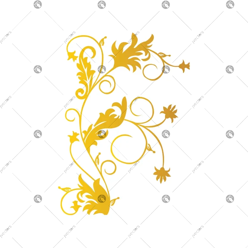 Elegant Golden Baroque Ornamental Corner in Vintage Style Vector