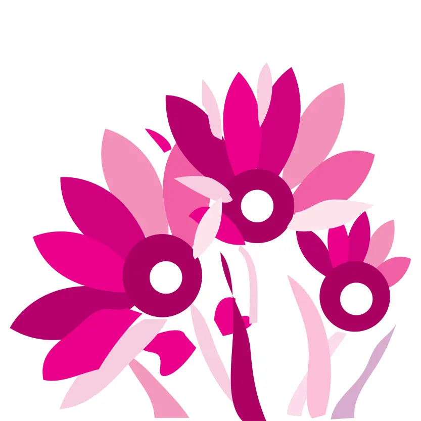 Pink Flowers Illustration Royalty Vector Graphic