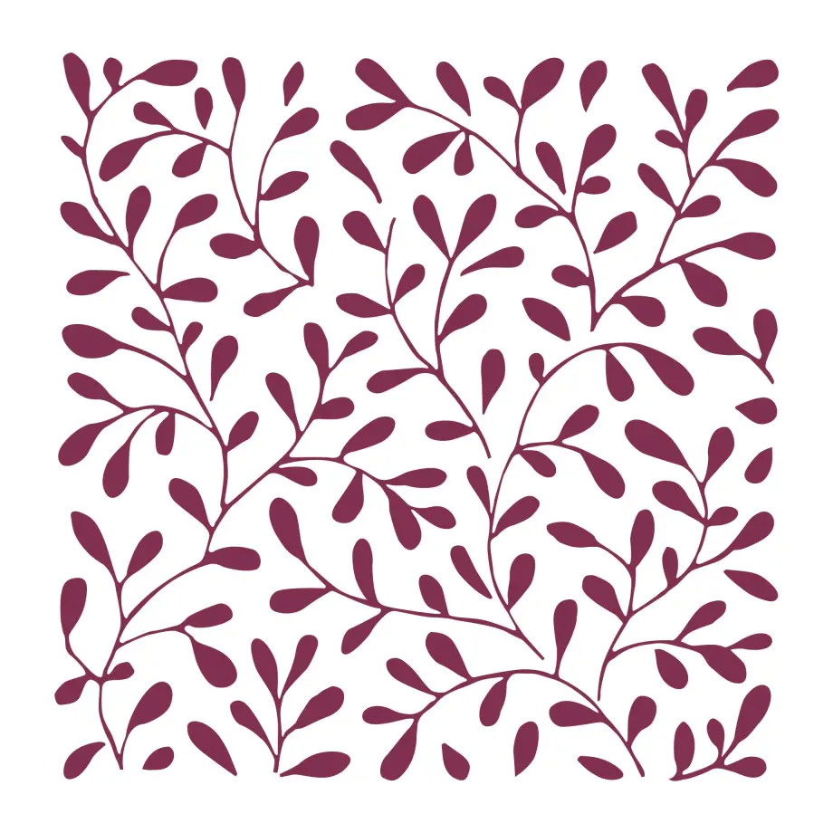 Maroon floral sprig plant seamless pattern