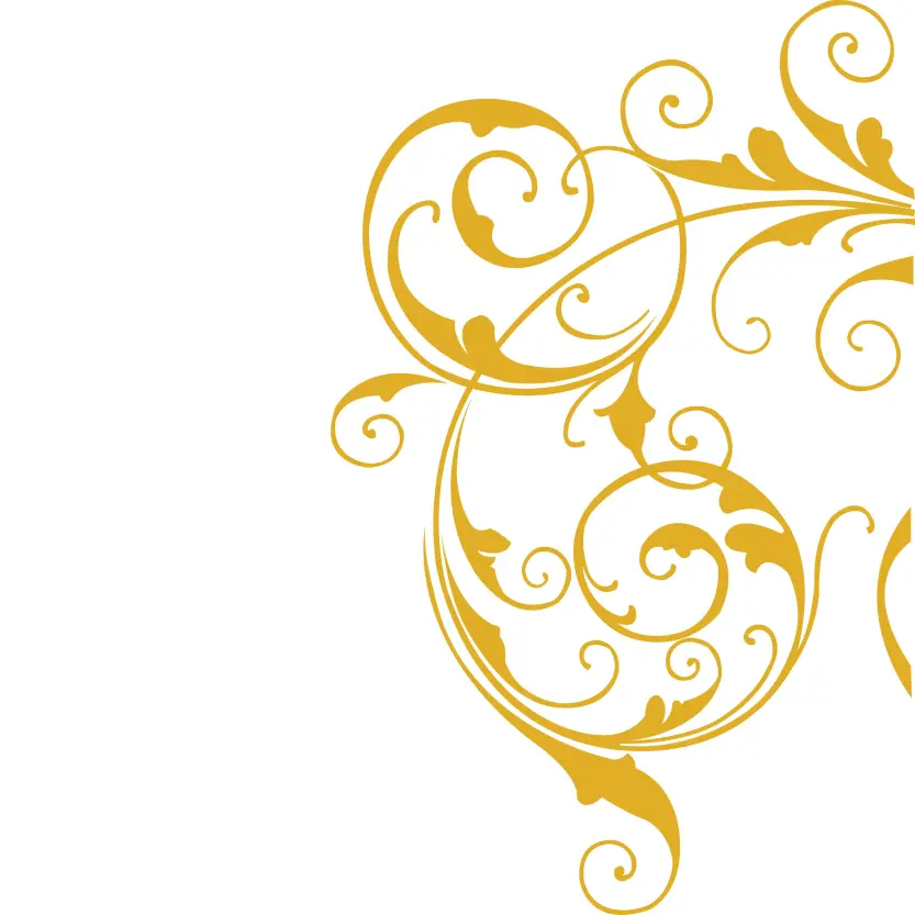 Golden Metallic Floral Ornament Illustration Vector