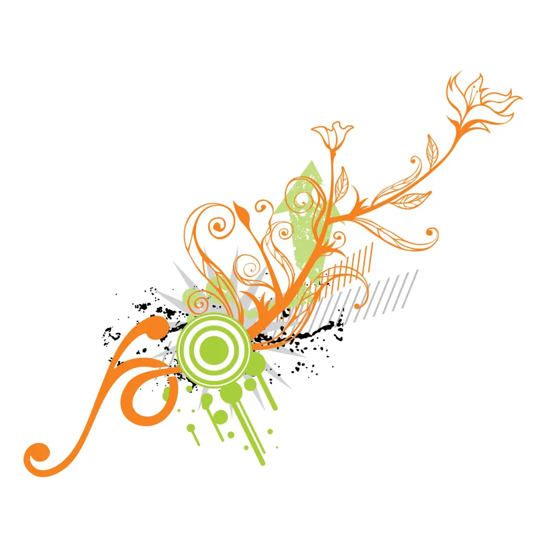 Abstract Flower Vector Illustration on White Background