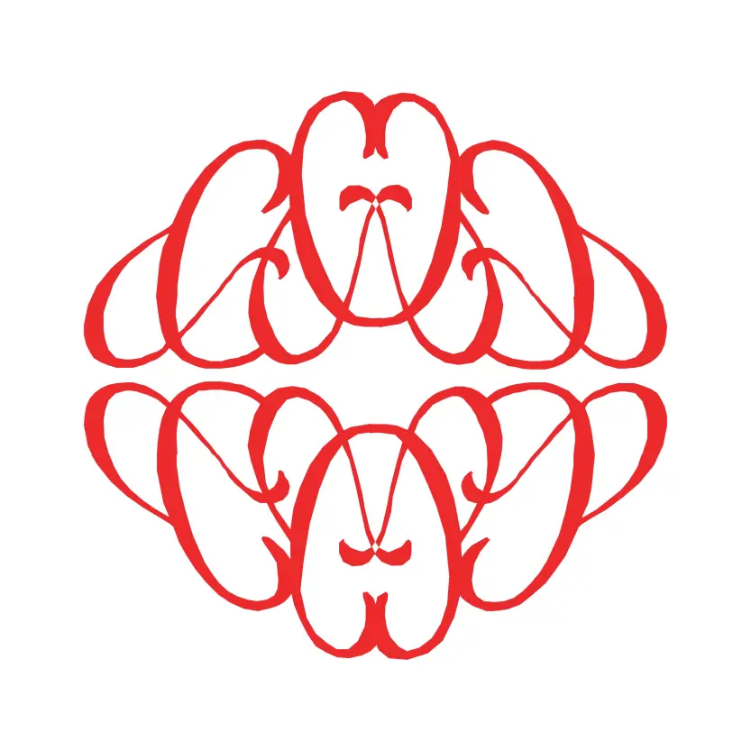 Filled Medieval Red Floral Circle Ornament