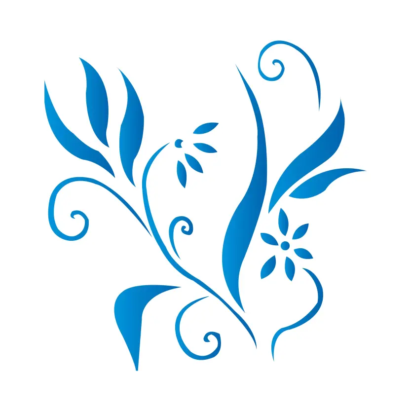 Illustration Vectorielle Abstraite Artistique Floral Blue Alpona