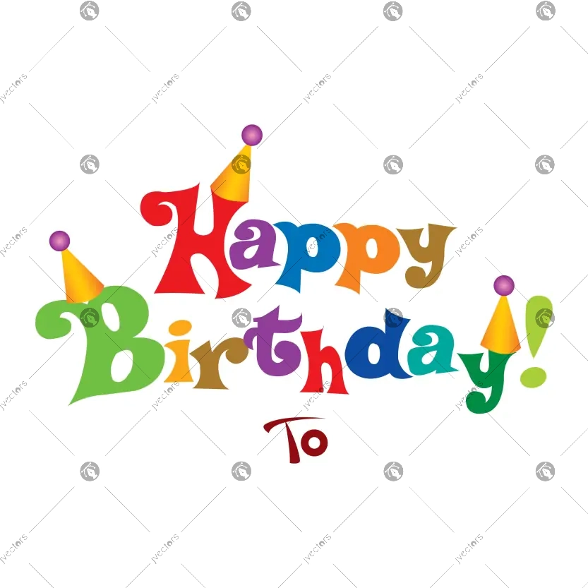 Colorful Happy Birthday Text Graphic with Party Balloons Vector