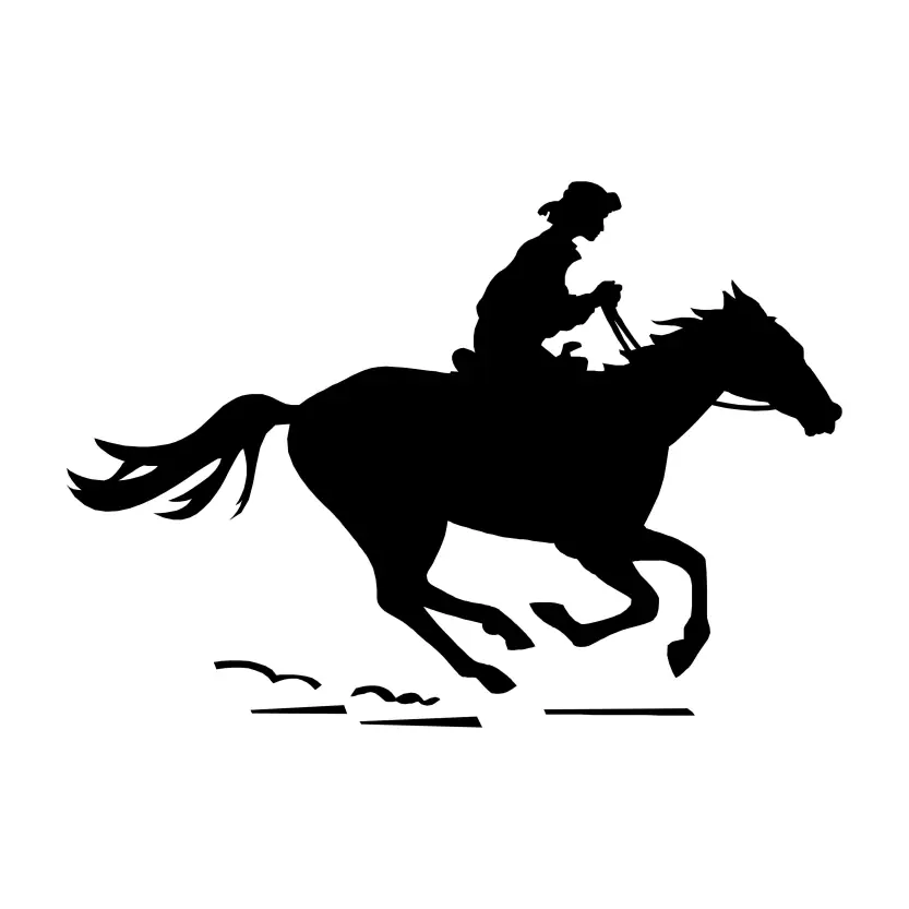 Cowboy Riding Galloping Horse Wild West Adventure