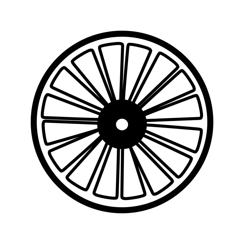 Chaka - Wheel Marka for Election Symbol Vector Clipart