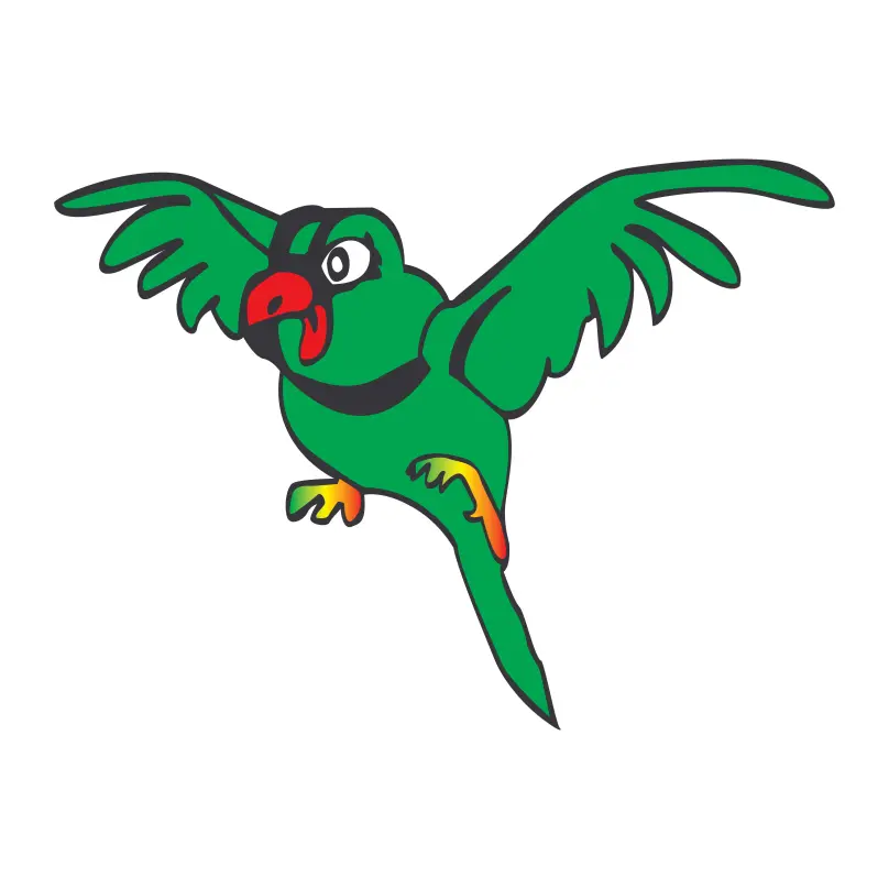 Mithu Pet Parrot in the Meena Cartoon Wall Art Icon Vector