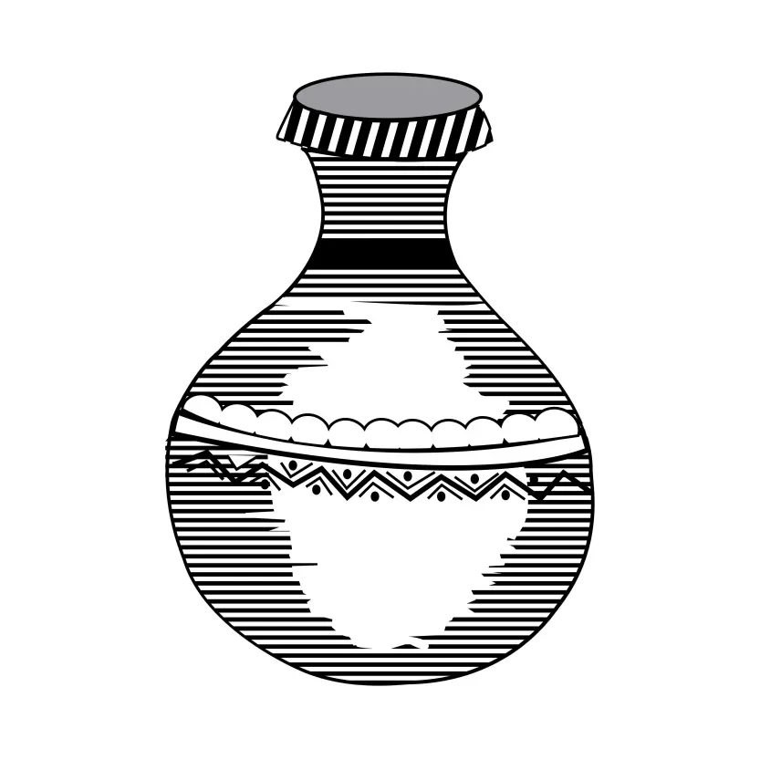 Earthen Pot - Matir Kolosh Politics Marka for Election Symbol Vector Clipart