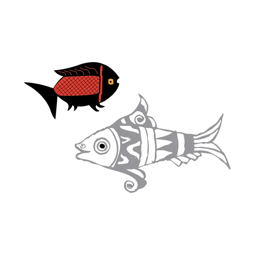 Fish High Quality Vector Logo Vector illustration ideal for Tshirt graphic decorative fish line art aquatic, water, nature, fresh, fish, sea Free Vector