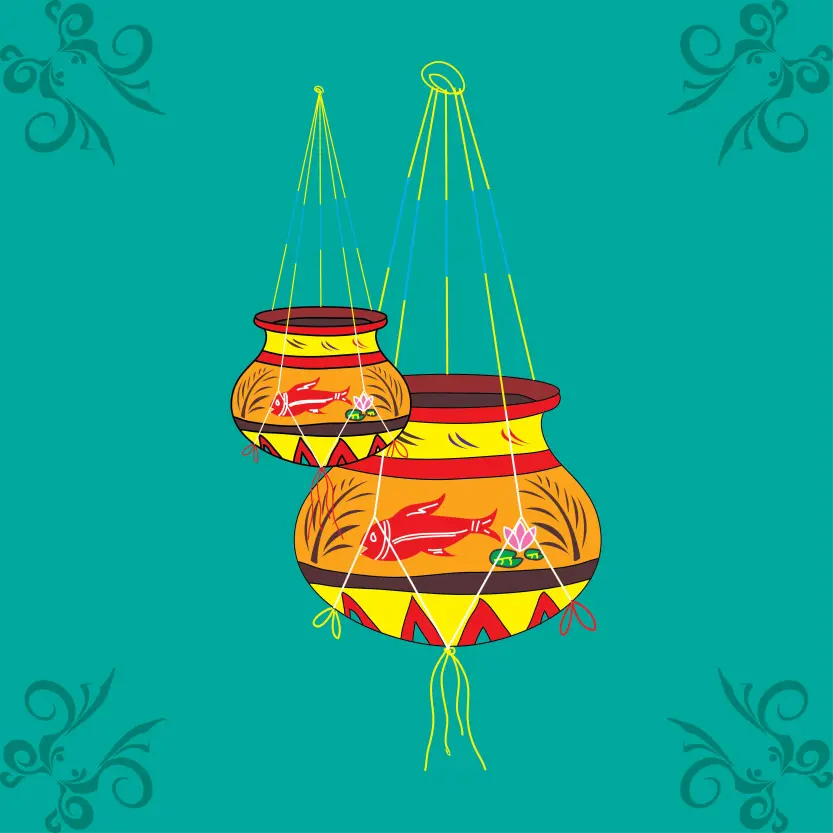 Pohela Boishakahi Design Bengali Festival Soil Pot Vector illustration of Bengali new year noboborsh