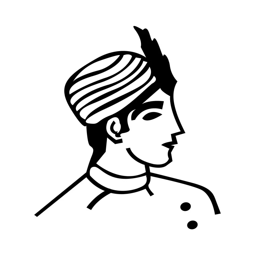 Wedding symbol Bride groom vector. Indian wedding illustration black and white