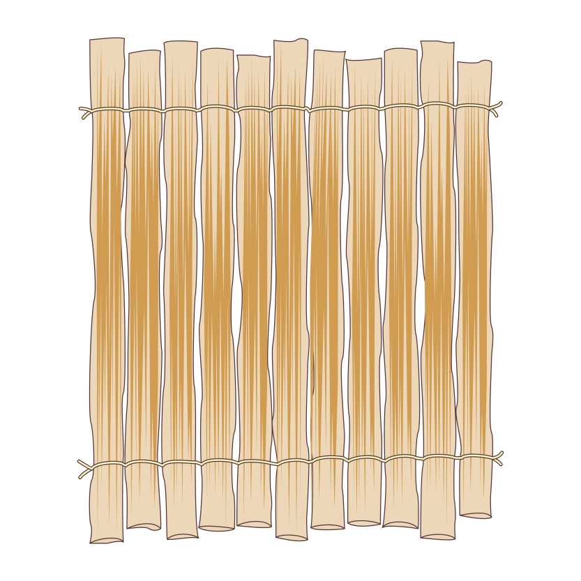 High Resolution Bamboo Curtain with Natural Bamboo and Hemp Rope Texture