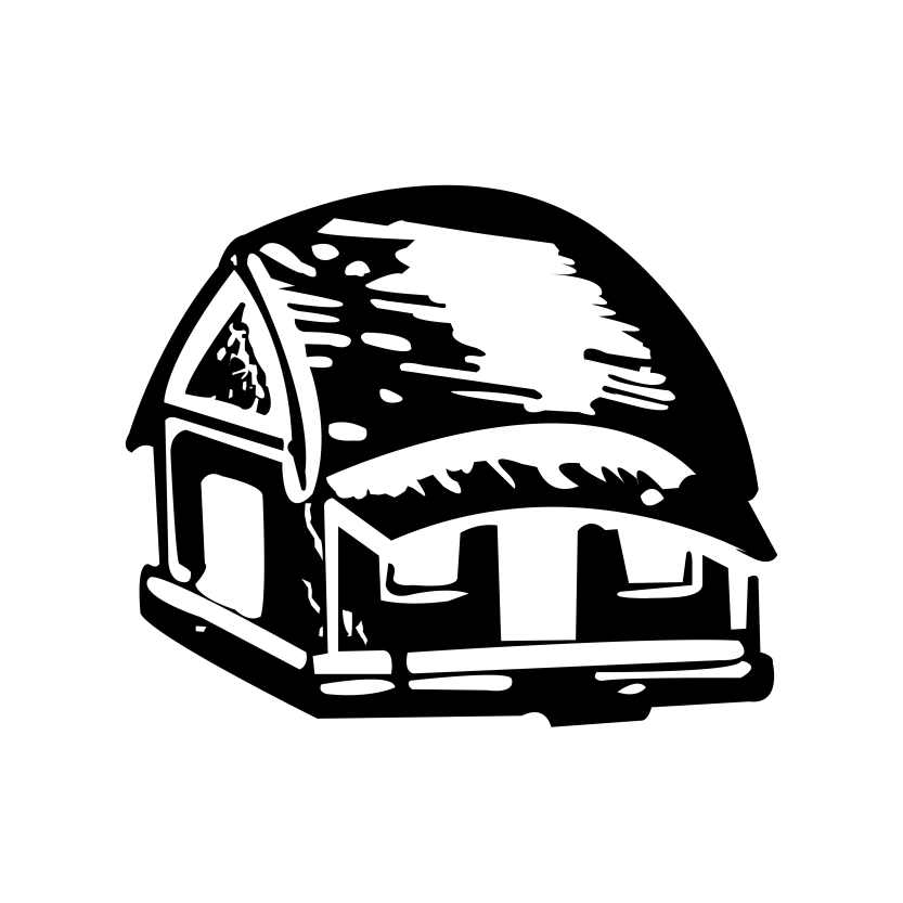 Village House Logo Vector Illustration for Hut Election Symbol