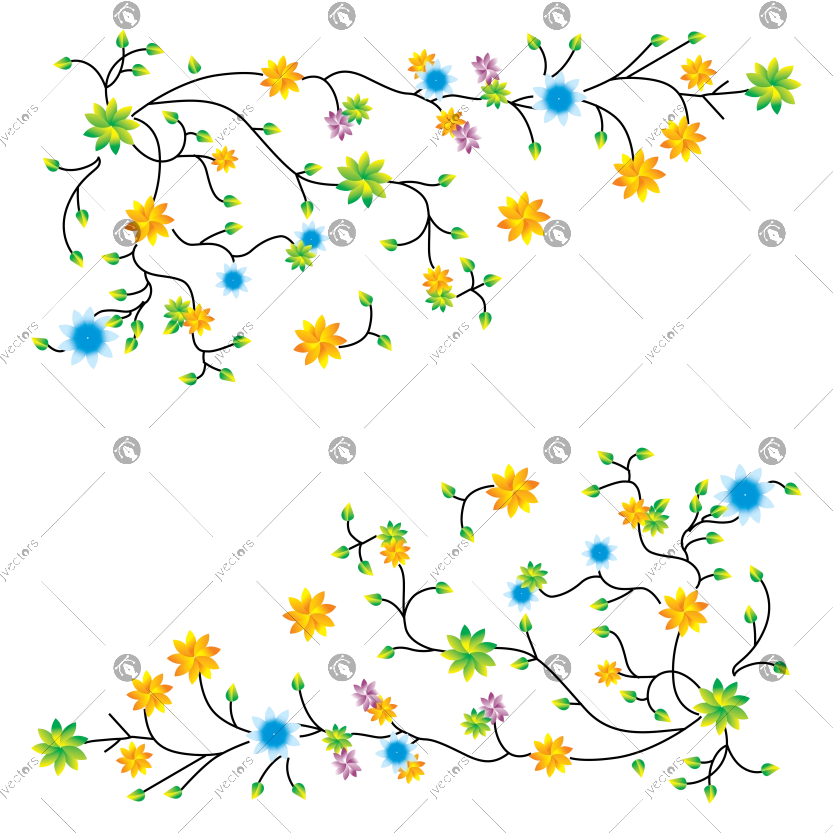 Flowers Vine Leaves Vintage Alpana vector