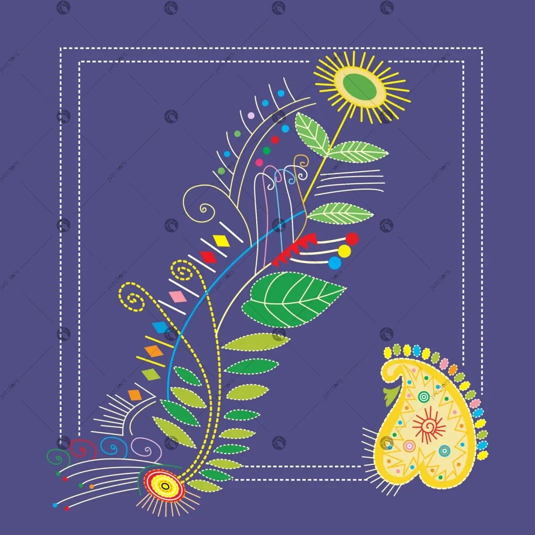 Bangla New Year Alpona Boishakh Illustration