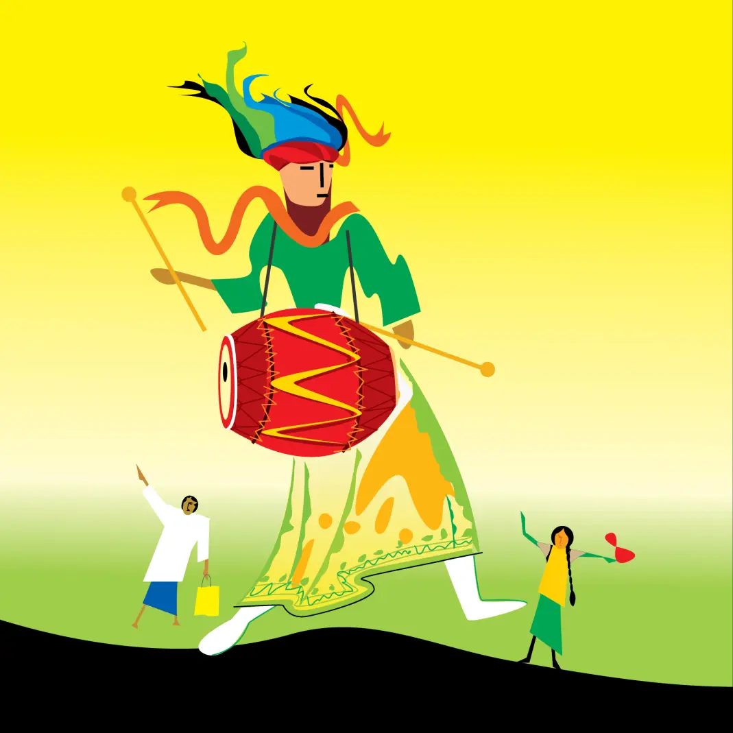 Special Bengali New Year Celebration Background Illustration