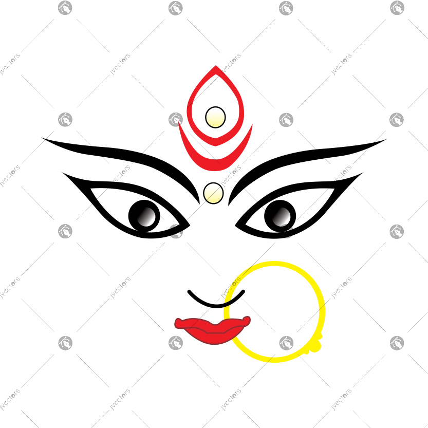 Durga Puja Parvati Bhavani Goddess Festivals of Hindu Religion Vector