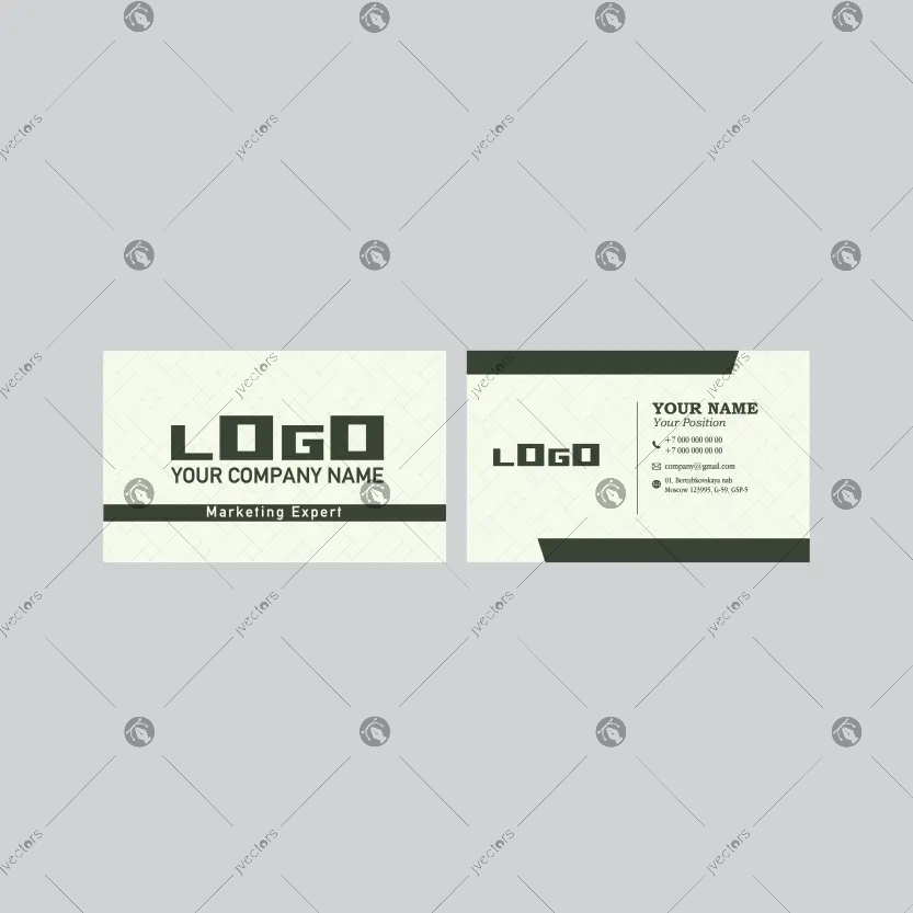 Olive Green and Light Yellow Modern Creative Business Card Design Vector Professional Business card