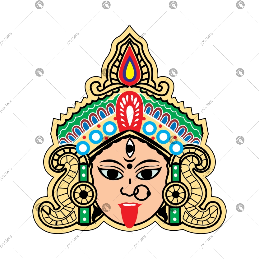 Maa Kali Hindu Religion Festivals of India Kali Puja Vector