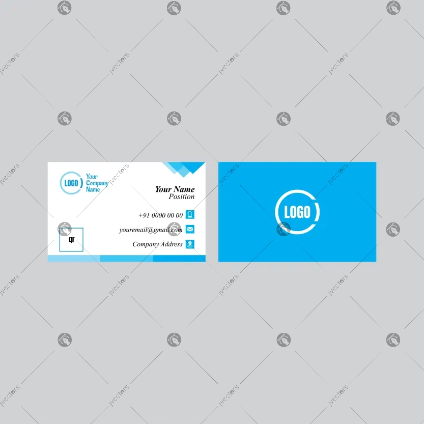 Standard Corporate Business card design with Blue and black combination vector