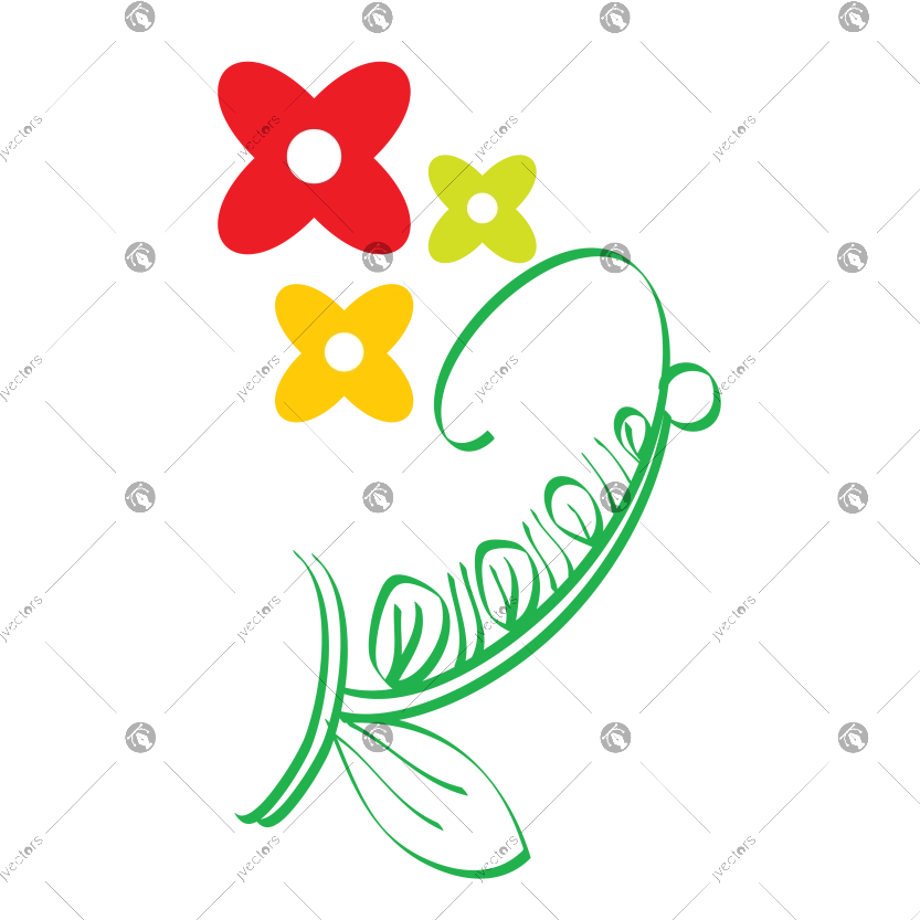 Beautiful floral vine vector illustration floral colorful abstract flowers, spring, creeper Flores e borboletas