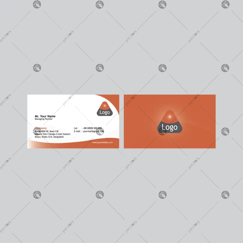 Business card design with corporate combination vector