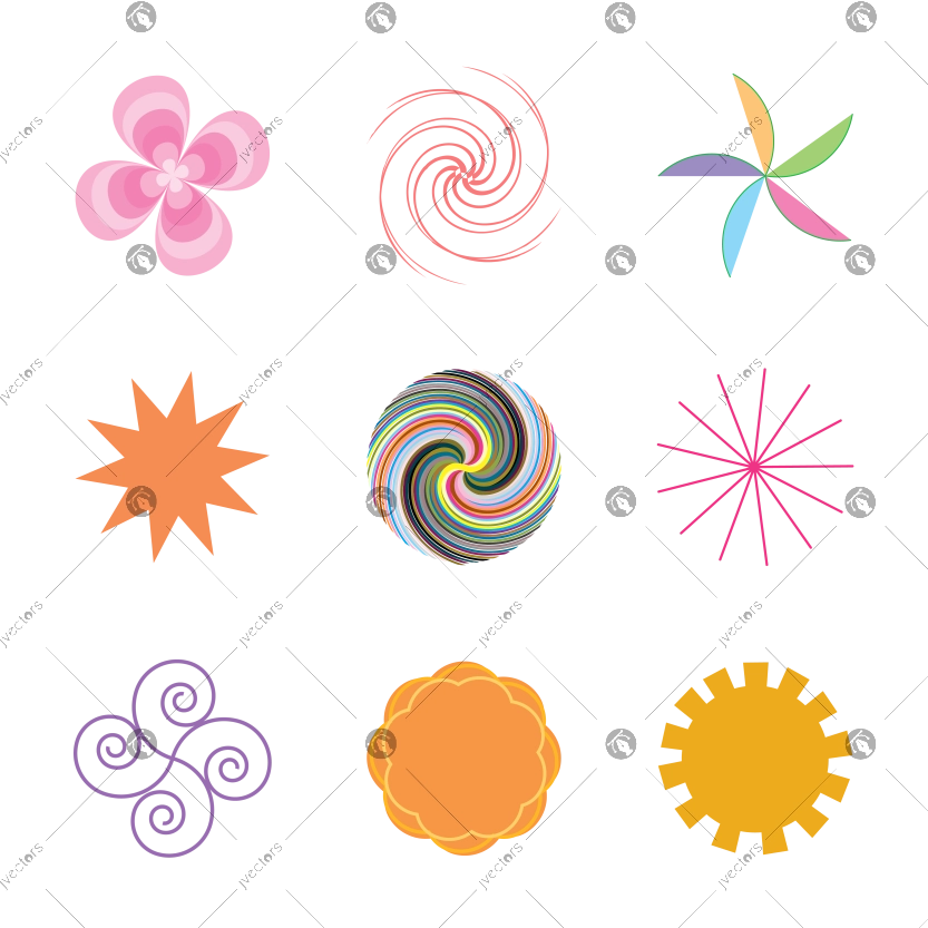 Vector shape new round logo element colorful rotation pattern