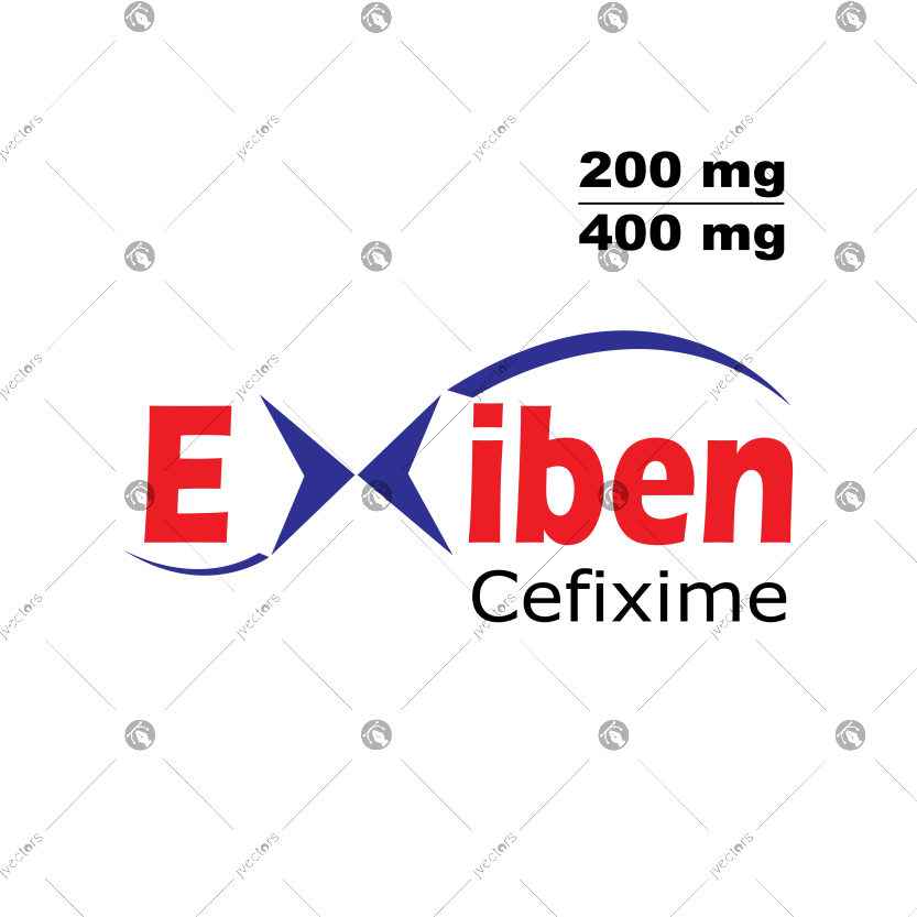 Exhiben Cefixime 200 mg or 400 mg Logo Vector