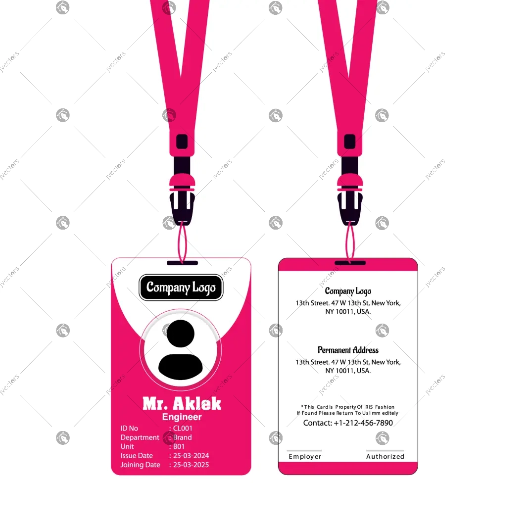 Corporate Id Card Design Templates Design Abstract id card for female worker vector art