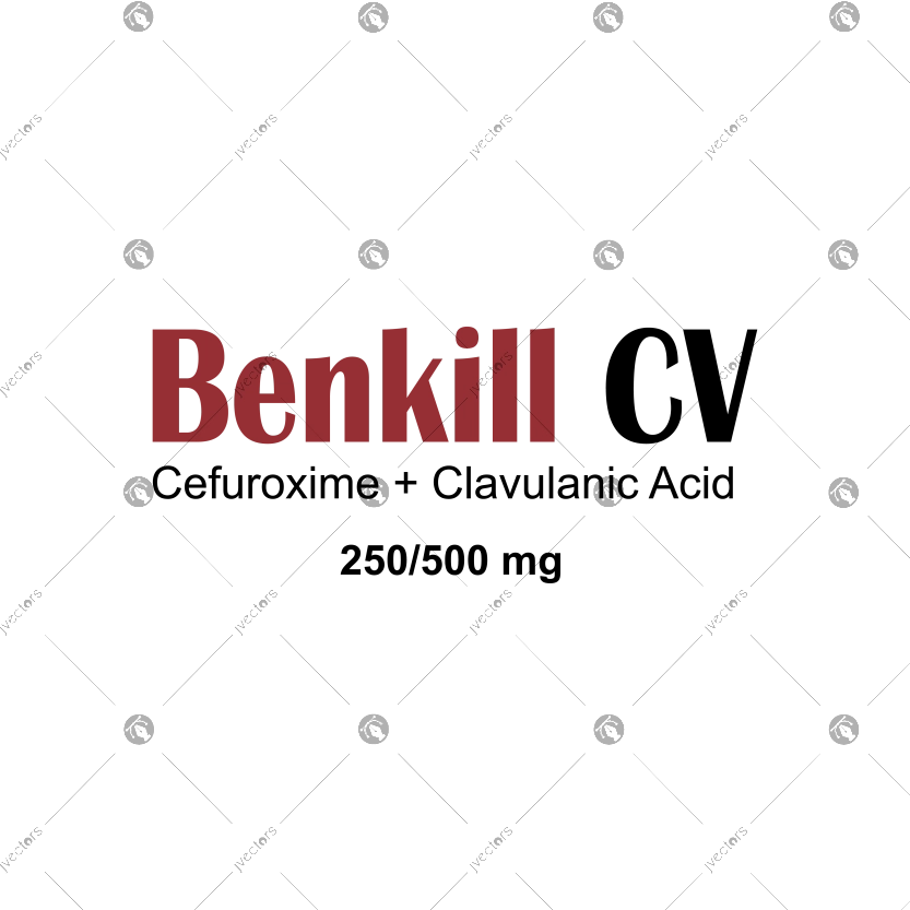 Benkill CV Cefuroxime Clavulanic Acid 250 mg or 500 mg Logo Vector